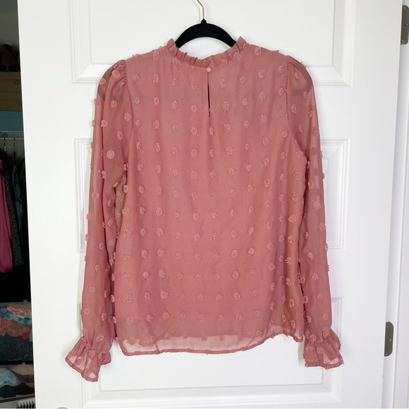 Boutique Andree by Unit Mauve Pom Pom High Neck Blouse - Picture 13 of 14